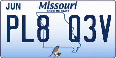 MO license plate PL8Q3V