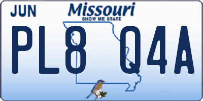 MO license plate PL8Q4A
