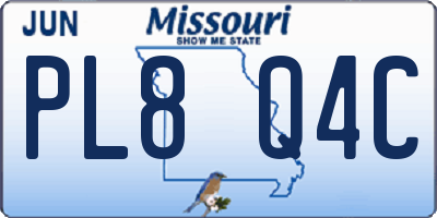 MO license plate PL8Q4C