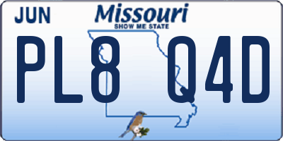 MO license plate PL8Q4D