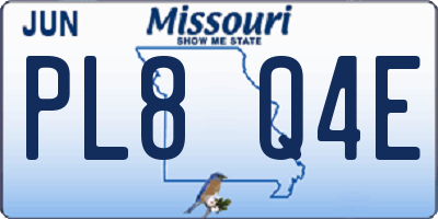 MO license plate PL8Q4E