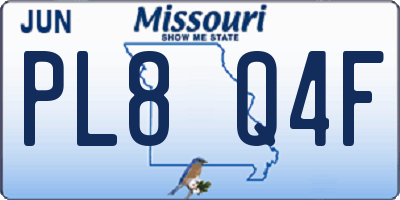 MO license plate PL8Q4F
