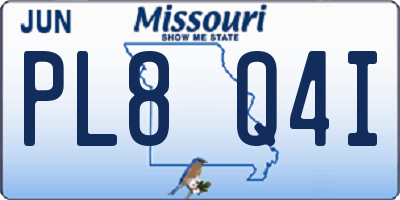 MO license plate PL8Q4I