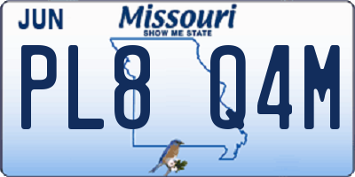 MO license plate PL8Q4M