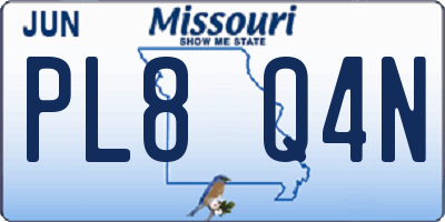 MO license plate PL8Q4N