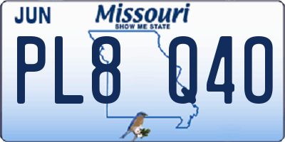 MO license plate PL8Q4O