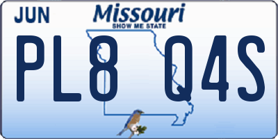 MO license plate PL8Q4S