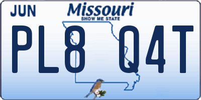 MO license plate PL8Q4T