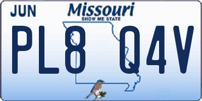 MO license plate PL8Q4V