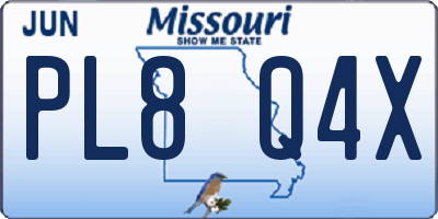 MO license plate PL8Q4X