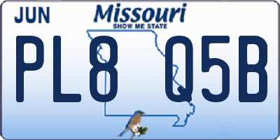 MO license plate PL8Q5B