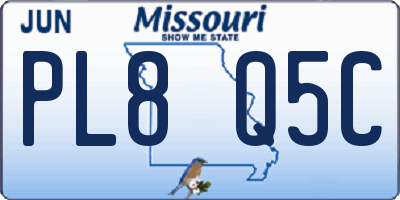 MO license plate PL8Q5C
