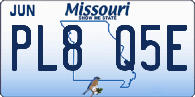 MO license plate PL8Q5E
