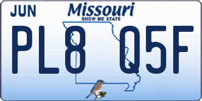 MO license plate PL8Q5F