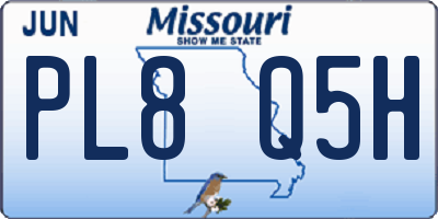 MO license plate PL8Q5H