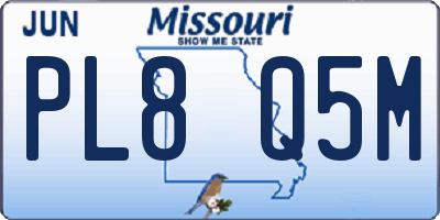 MO license plate PL8Q5M