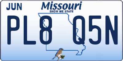 MO license plate PL8Q5N