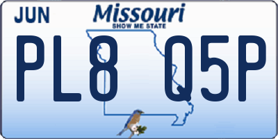 MO license plate PL8Q5P