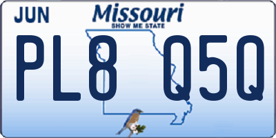 MO license plate PL8Q5Q