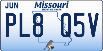 MO license plate PL8Q5V