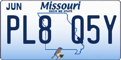MO license plate PL8Q5Y