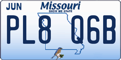 MO license plate PL8Q6B