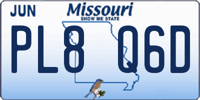 MO license plate PL8Q6D