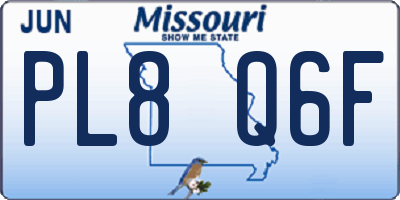 MO license plate PL8Q6F