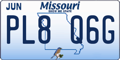 MO license plate PL8Q6G