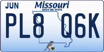 MO license plate PL8Q6K