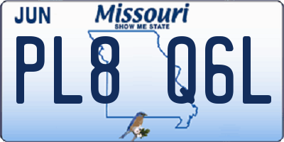 MO license plate PL8Q6L