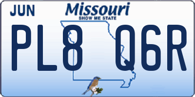 MO license plate PL8Q6R