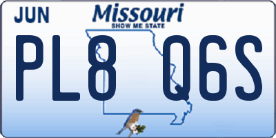 MO license plate PL8Q6S