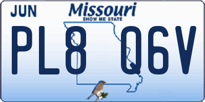 MO license plate PL8Q6V