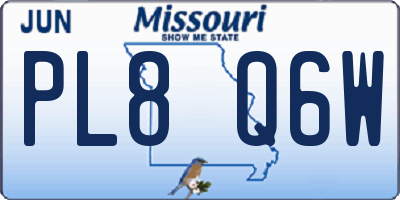 MO license plate PL8Q6W