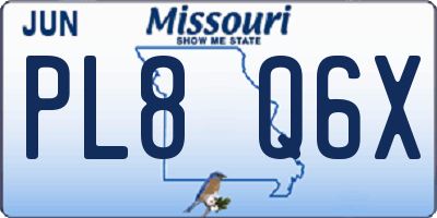 MO license plate PL8Q6X