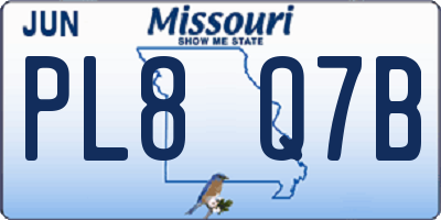 MO license plate PL8Q7B