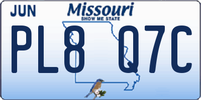 MO license plate PL8Q7C
