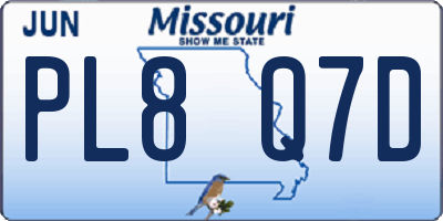 MO license plate PL8Q7D