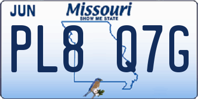 MO license plate PL8Q7G