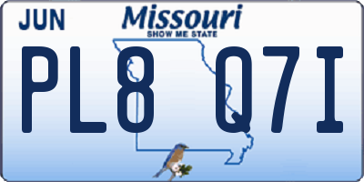 MO license plate PL8Q7I