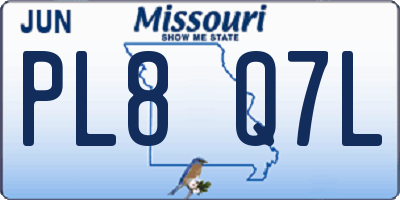 MO license plate PL8Q7L