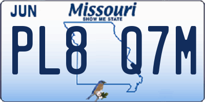MO license plate PL8Q7M