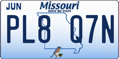 MO license plate PL8Q7N