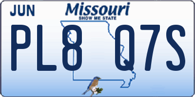 MO license plate PL8Q7S