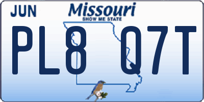 MO license plate PL8Q7T