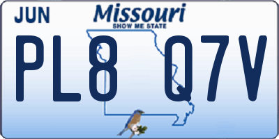 MO license plate PL8Q7V