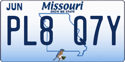 MO license plate PL8Q7Y