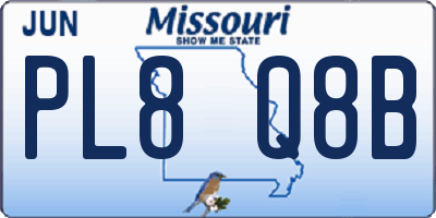 MO license plate PL8Q8B