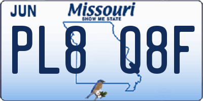MO license plate PL8Q8F